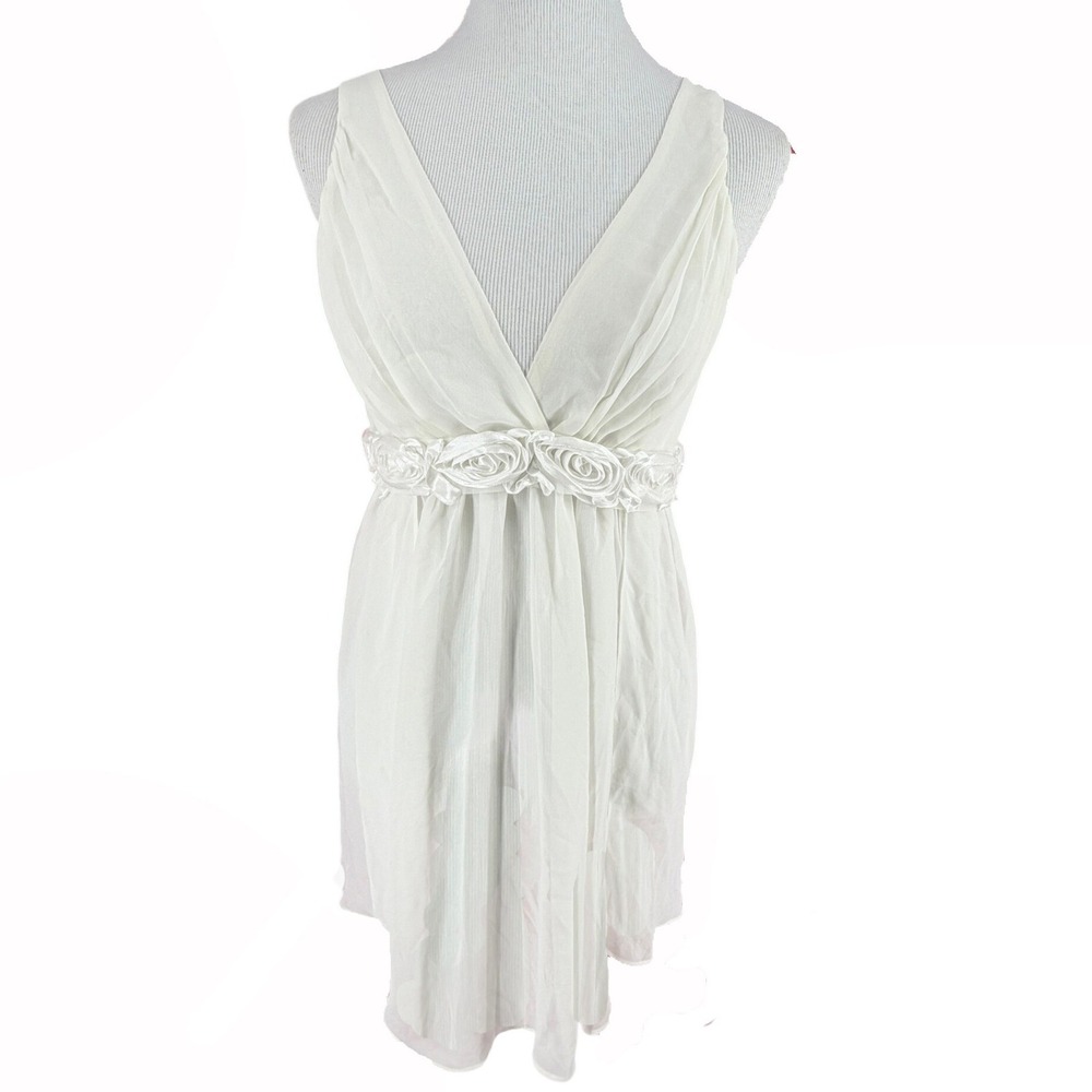 90s Vintage Victoria's Secret Womens M Chiffon Babydoll Lingerie Dress Bridal